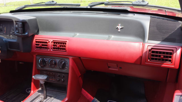 1989 Burgundy Ford Mustang Convertible
