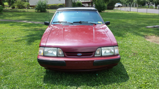 1989 Burgundy Ford Mustang Convertible