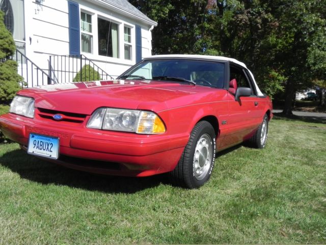 1989 Scartlet Red Ford Mustang Convertible