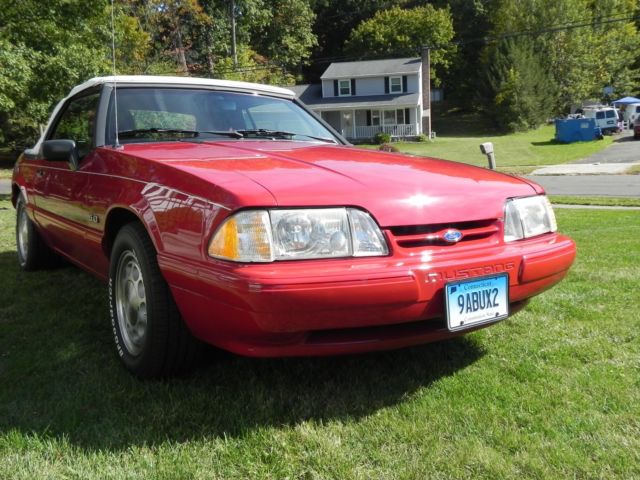 1989 Scartlet Red Ford Mustang Convertible