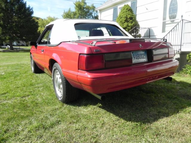 1989 Scartlet Red Ford Mustang Convertible