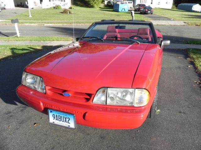 1989 Scartlet Red Ford Mustang Convertible