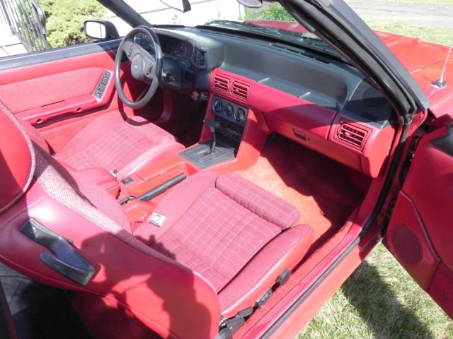 1989 Scartlet Red Ford Mustang Convertible