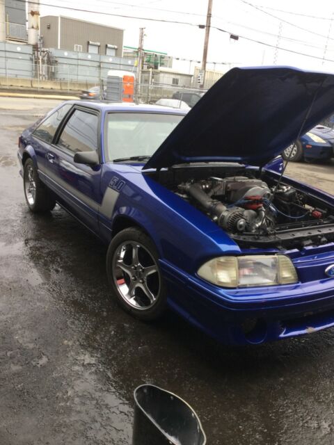 1989 Blue Ford Mustang