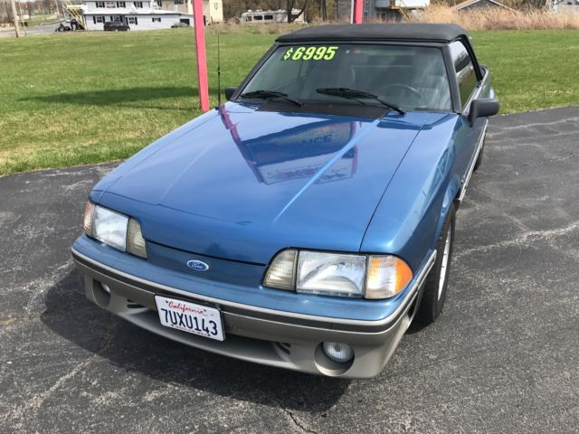 1989 Blue Ford Mustang Convertible