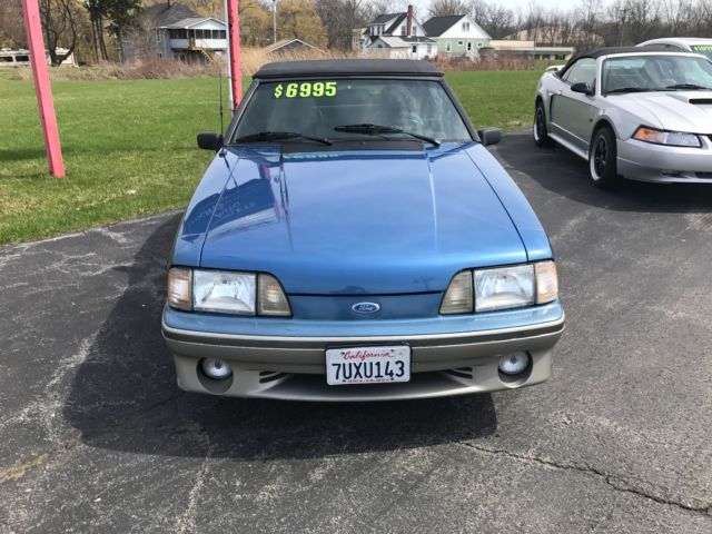 1989 Blue Ford Mustang Convertible