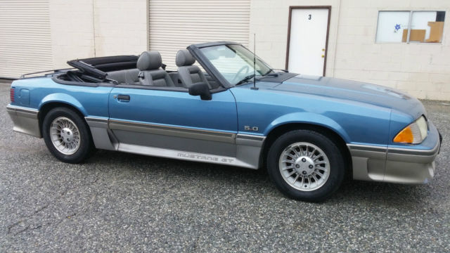 1989 Blue Ford Mustang Convertible
