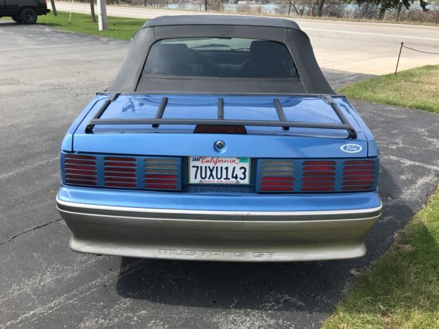 1989 Blue Ford Mustang Convertible