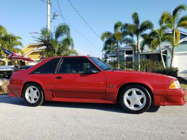 1989 Red Ford Mustang Hatchback