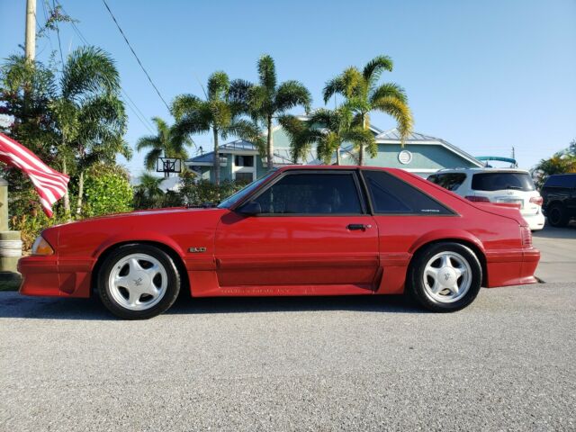 1989 Red Ford Mustang Hatchback