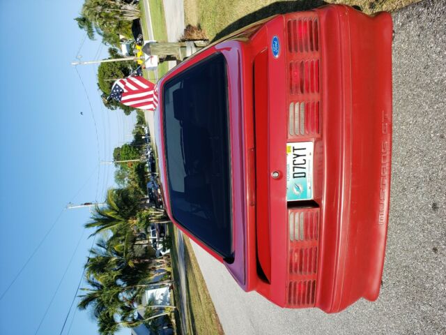 1989 Red Ford Mustang Hatchback
