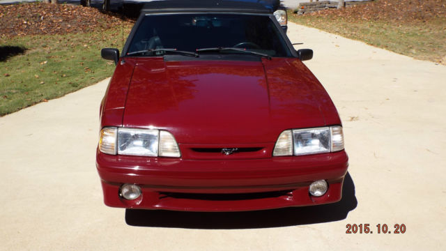 1989 Red Ford Mustang Convertible