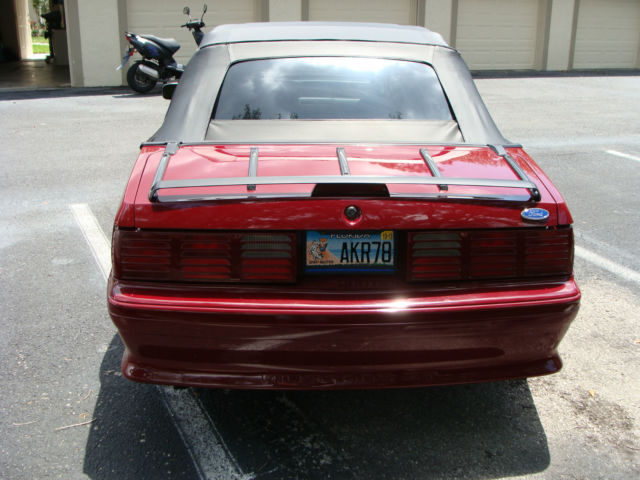 1989 Red Ford Mustang Convertible