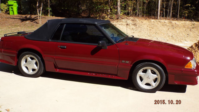 1989 Red Ford Mustang Convertible