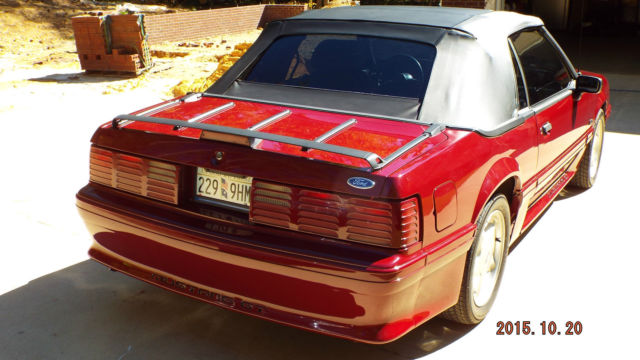 1989 Red Ford Mustang Convertible