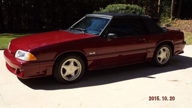 1989 Red Ford Mustang Convertible