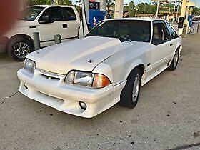 1989 White Ford Mustang Hatchback
