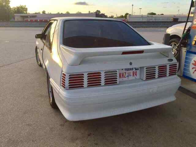 1989 White Ford Mustang Hatchback