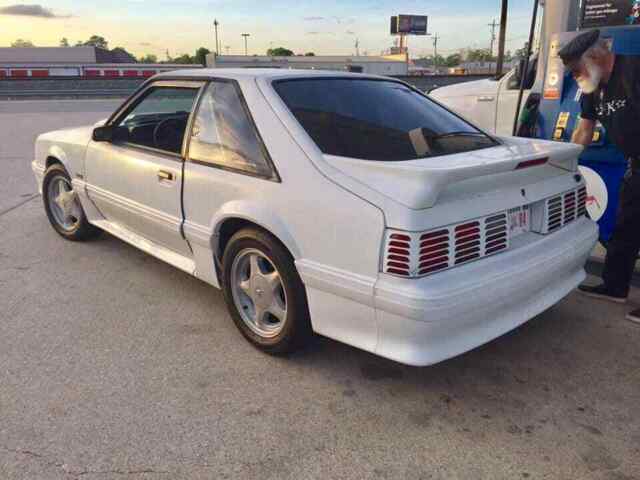 1989 White Ford Mustang Hatchback