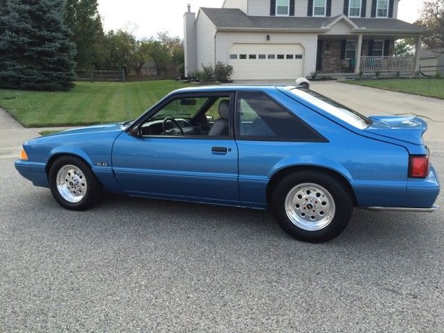 1989 Blue Ford Mustang Hatchback