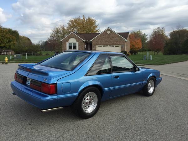 1989 Blue Ford Mustang Hatchback