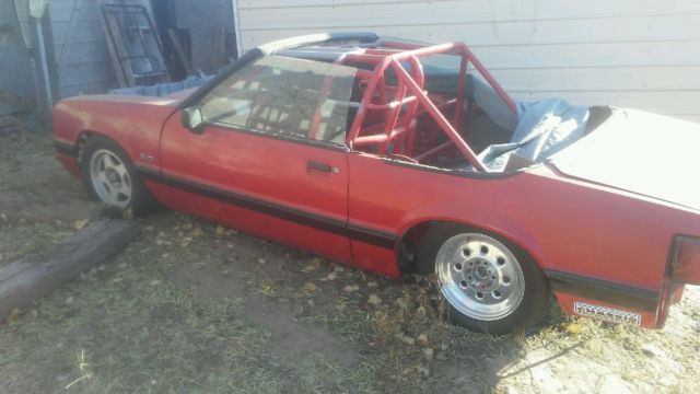 1989 Red Ford Mustang Convertible
