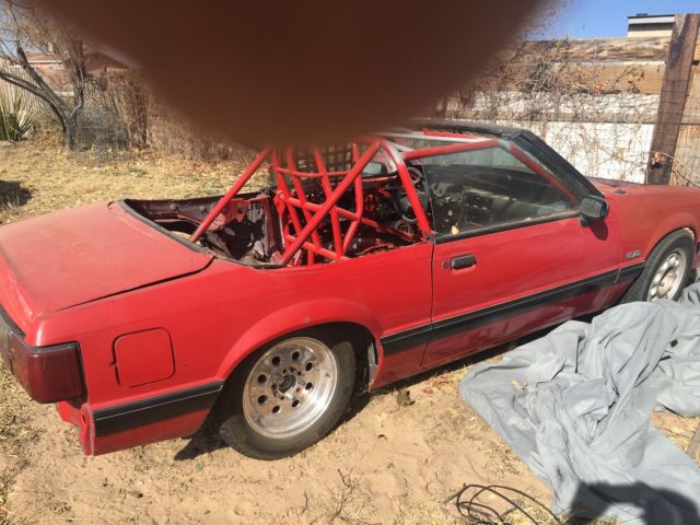 1989 Red Ford Mustang Convertible