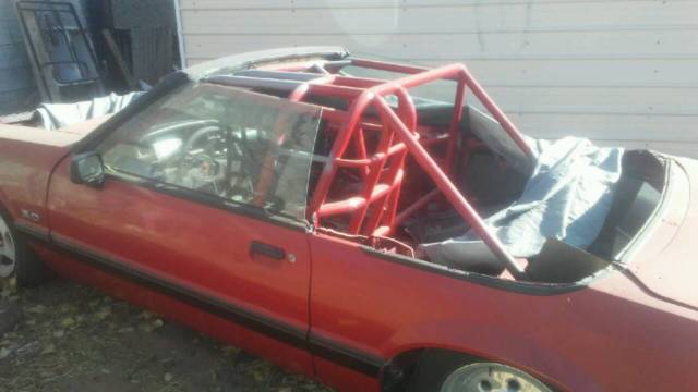 1989 Red Ford Mustang Convertible