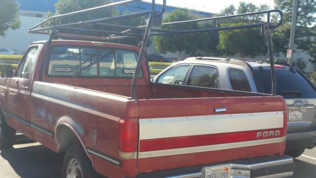 1989 Red Ford F-250 Standard Cab Pickup