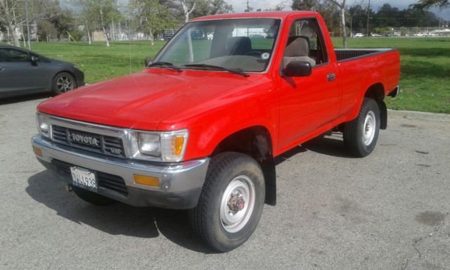 1989 Red Toyota Pickup Standard Cab Pickup