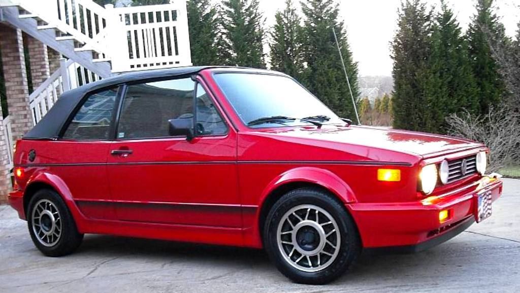 1989 Red Volkswagen Cabrio Convertible