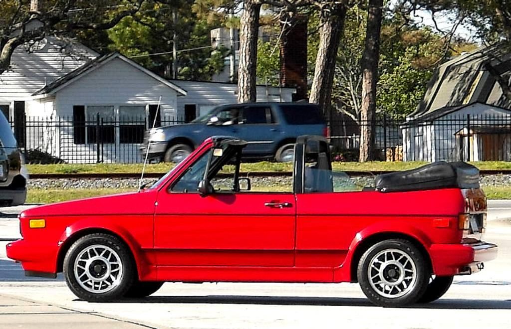 1989 Red Volkswagen Cabrio Convertible