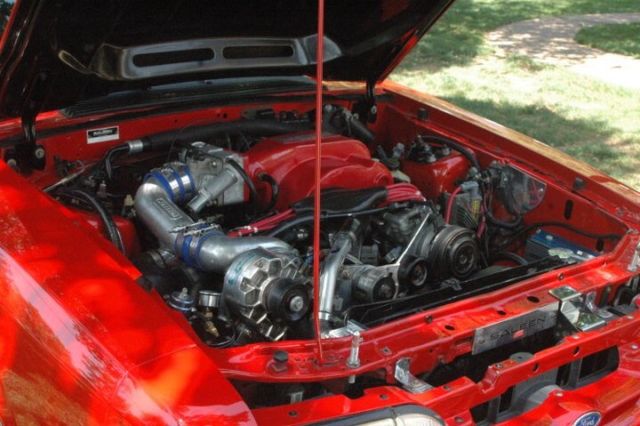 1990 Red Ford Mustang Hatchback