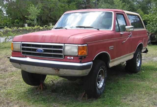 1990 Red Ford Bronco SUV