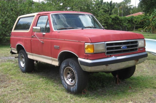 1990 Red Ford Bronco SUV