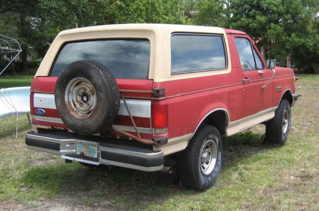 1990 Red Ford Bronco SUV