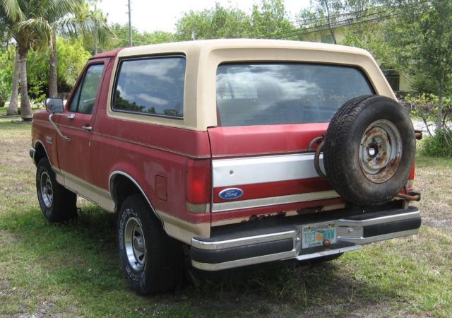 1990 Red Ford Bronco SUV