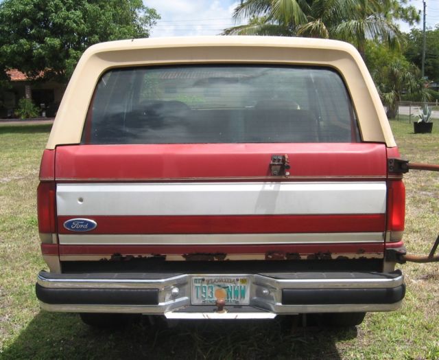 1990 Red Ford Bronco SUV