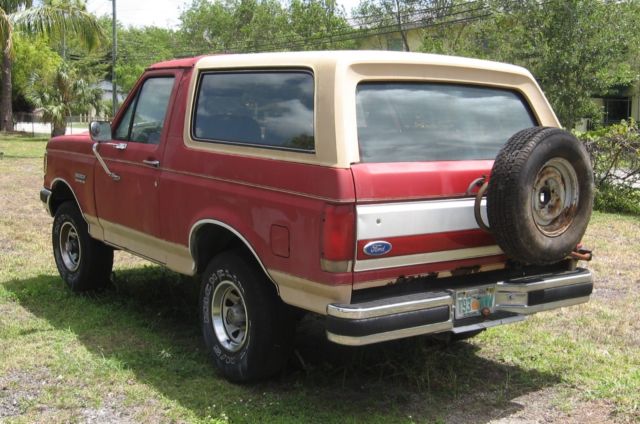 1990 Red Ford Bronco SUV