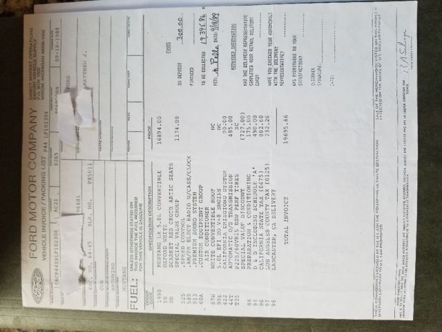 1990 White Ford Mustang Convertible