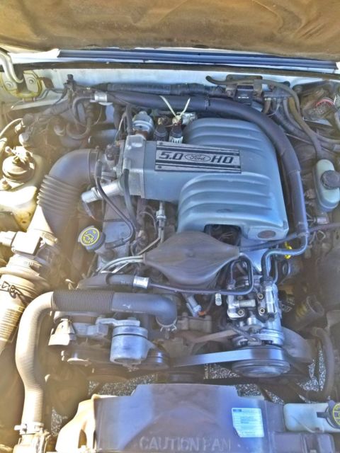 1990 White Ford Mustang Convertible