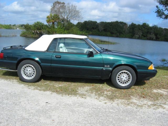 1990 Green Ford Mustang Convertible