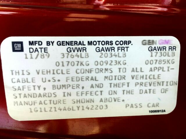 1990 Red Chevrolet Beretta Coupe