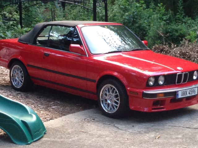 1990 Red BMW 3-Series Convertible