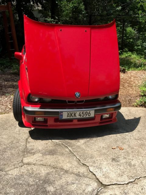 1990 Red BMW 3-Series Convertible