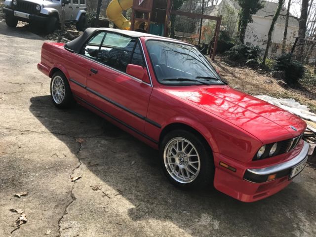 1990 Red BMW 3-Series Convertible