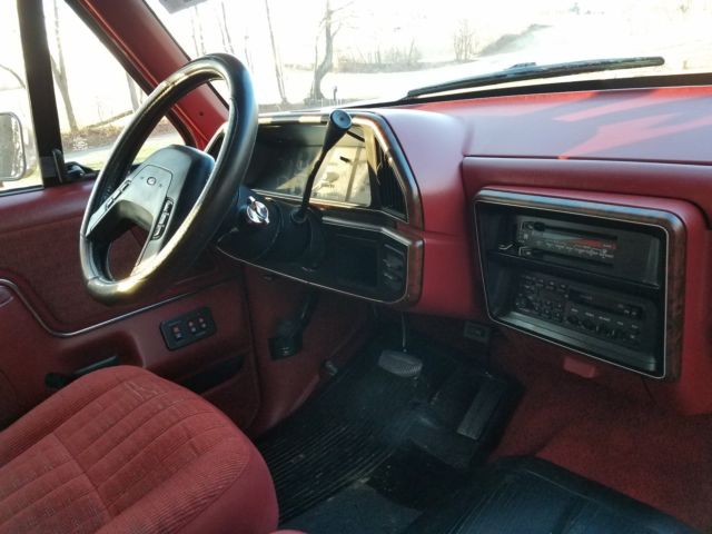 1990 Red Ford Bronco SUV