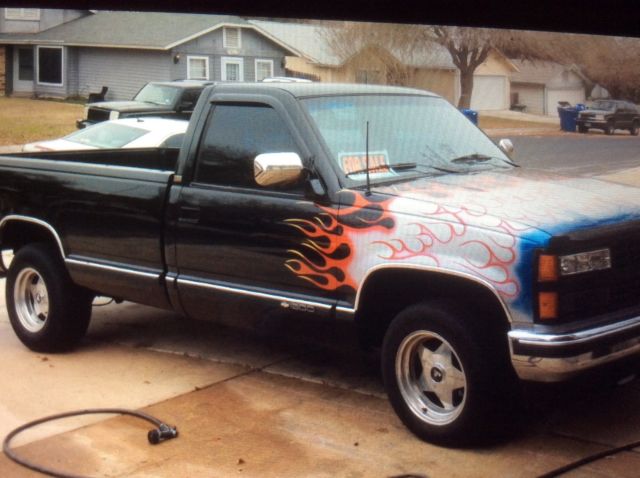 1990 Black/Flames Chevrolet C/K Pickup 1500 Cab & Chassis
