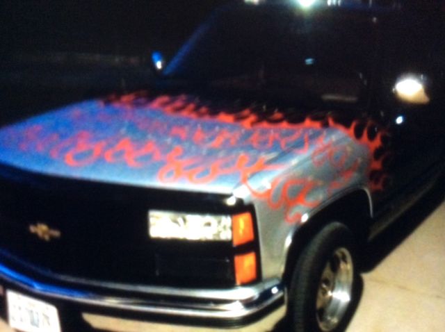 1990 Black/Flames Chevrolet C/K Pickup 1500 Cab & Chassis