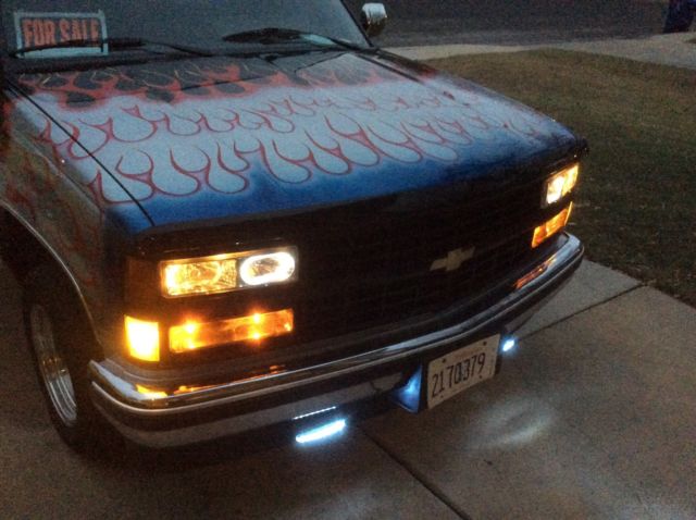 1990 Black/Flames Chevrolet C/K Pickup 1500 Cab & Chassis